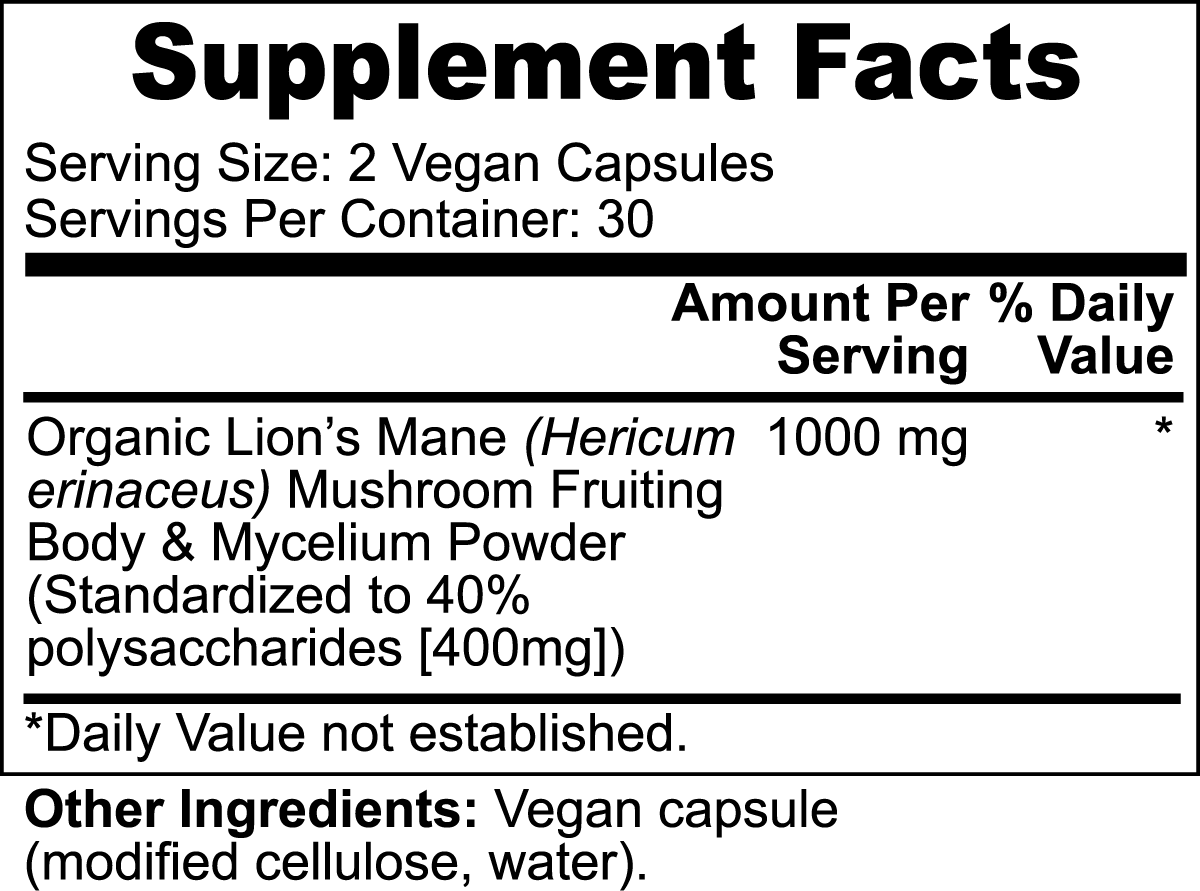 Vibrant Visions - Organic Health & Wellness - Lion's Mane Super Supplement