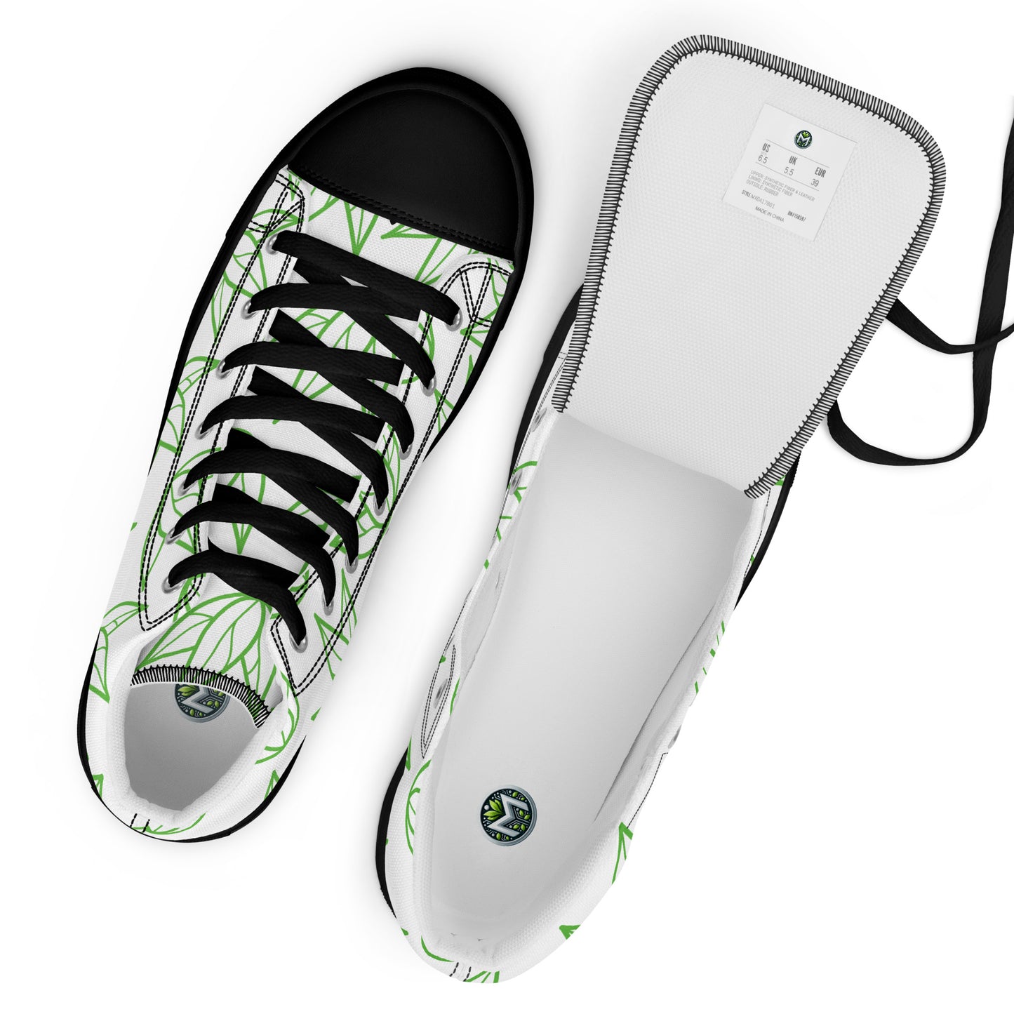 VIbrant Visions - Organic Health & Wellness - Men’s HD Printed, high top canvas shoes, Gym Shoes, Sneakers, High top Shoes