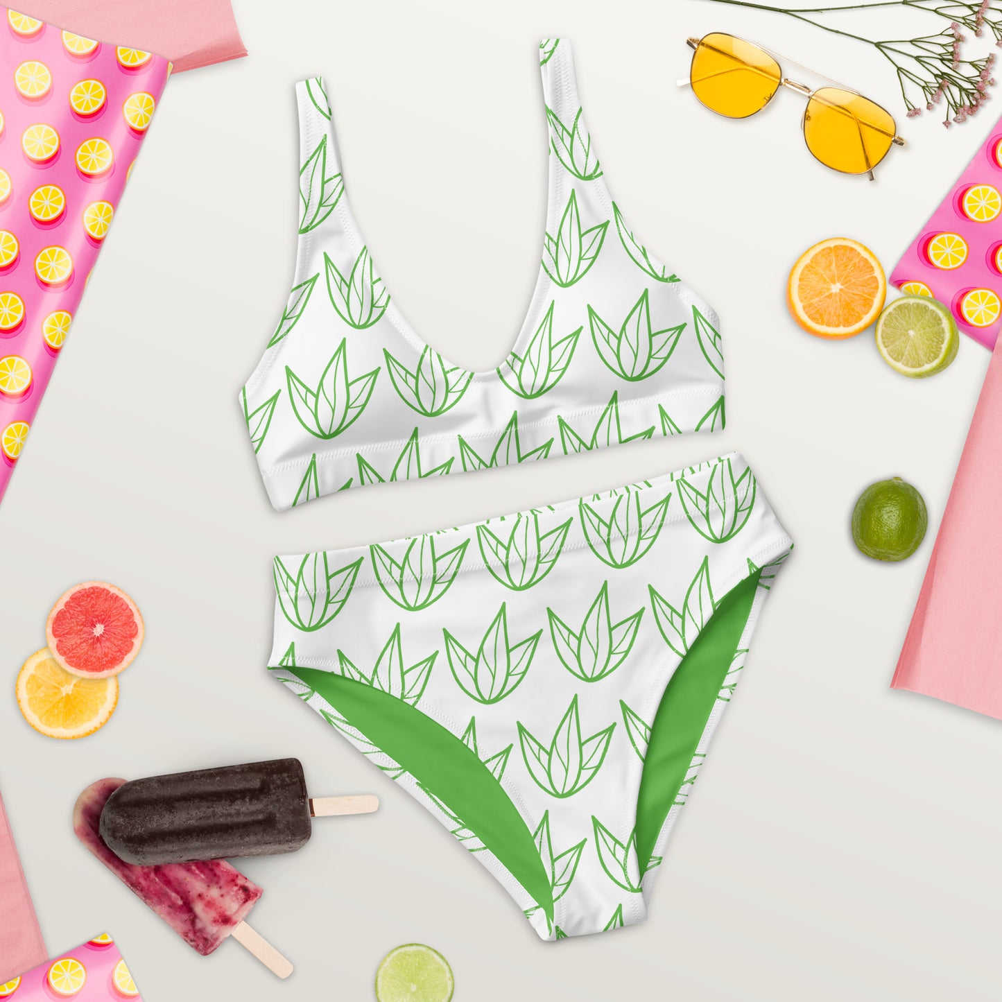 Vibrant Visions - Organic Health & Wellness - Eco-Friendly, Comfotable Summer Fashion, High-waisted bikini, Women's 2 Piece Swim suit