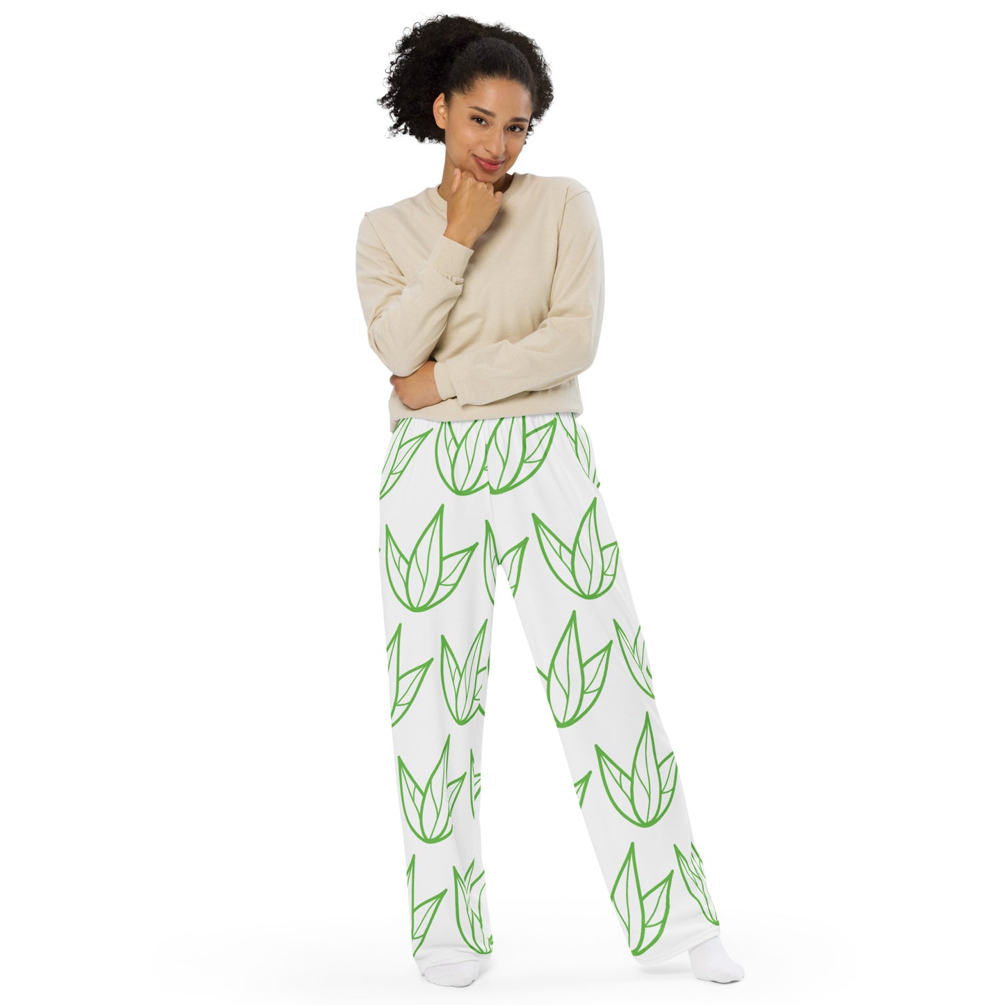 Vibrant Visions - Organic Health & Wellness - All-over HD print, unisex, Casual Lounge Wear, House Wear, Wide-leg Comfortable pants